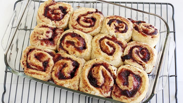 baked rolls in baking dish