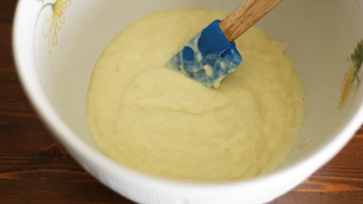 batter in bowl with spatula