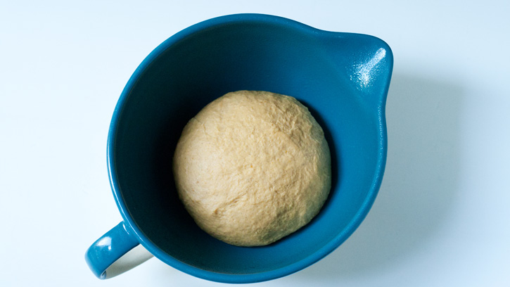 dough in mixing bowl