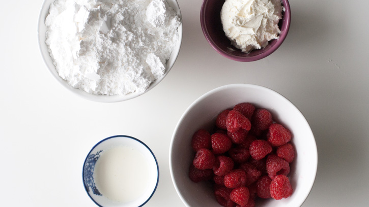 ingredients for raspberry glaze