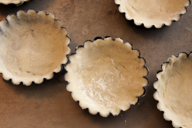 dough in tart pans