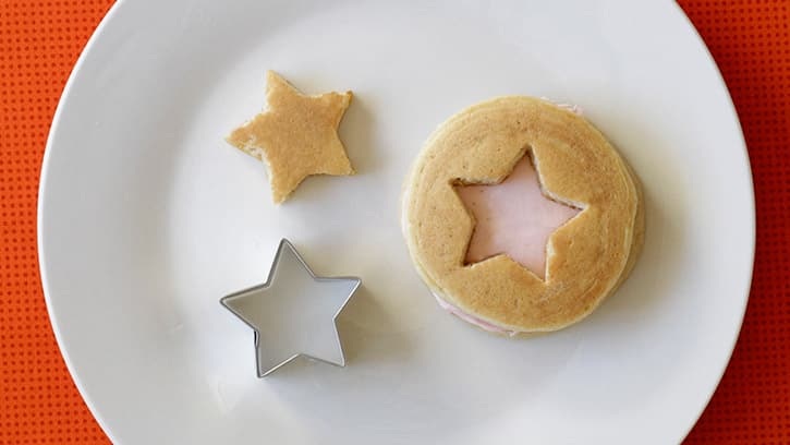 pancake with star-shaped cutout
