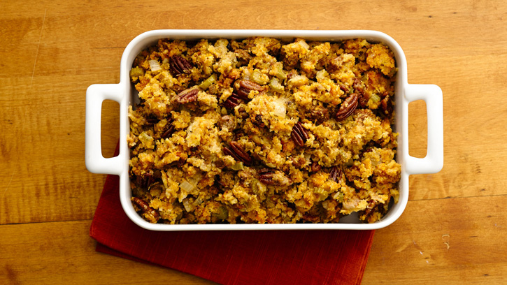 Slow Cooker Chorizo, Pecan and Cheddar Stuffing