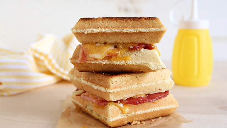 waffle grilled cheese with bacon