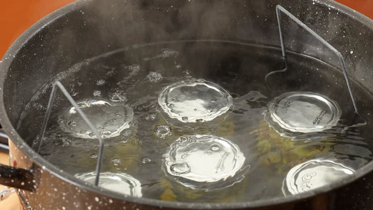 jars in boiling water