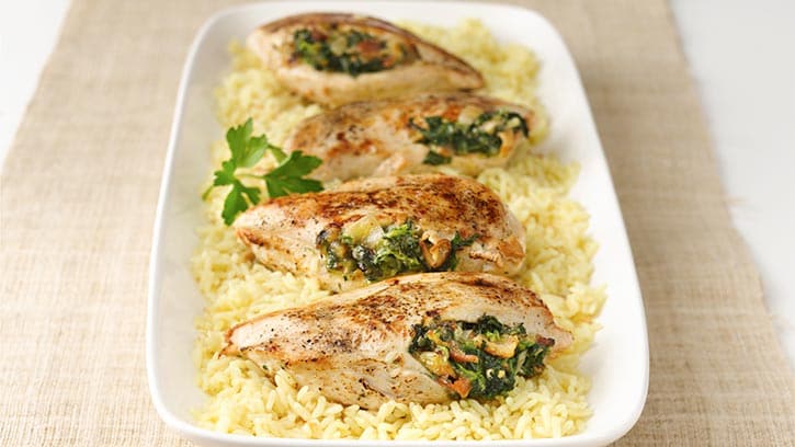 Stuffed Chicken Breasts with Rice