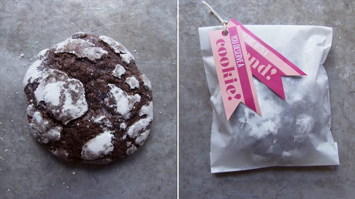 cookie in and out of labeled package