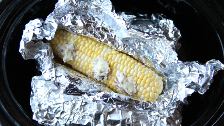 corn in aluminum foil