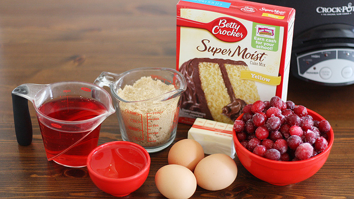 ingredients for slow cooker cranberry cake