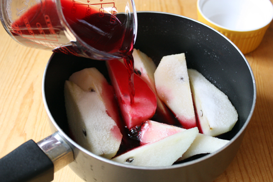 Pomegranate Poached Pears