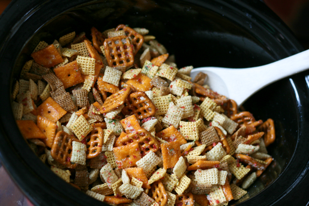 Slow Cooker Cheesy Bacon Chex Mix - Step 3